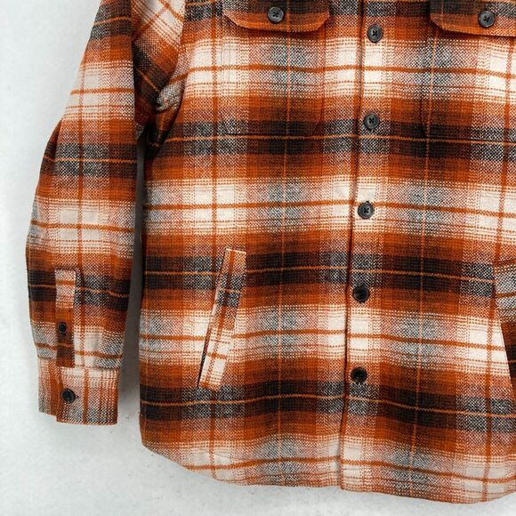 Flag & Anthem Bozeman Filled Shirt Jacket Mens Medium Rust Black Plaid Outdoors - Picture 3 of 15
